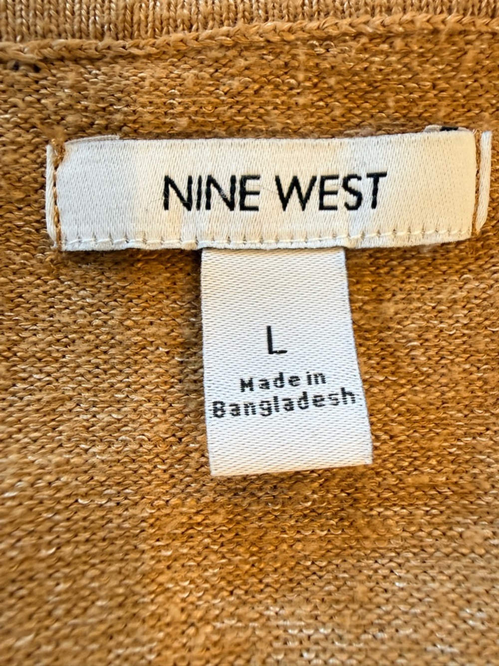 Nine West Cropped Cardigan Sweater Tan Camel Women's Size Large Capsule - Picture 2 of 7
